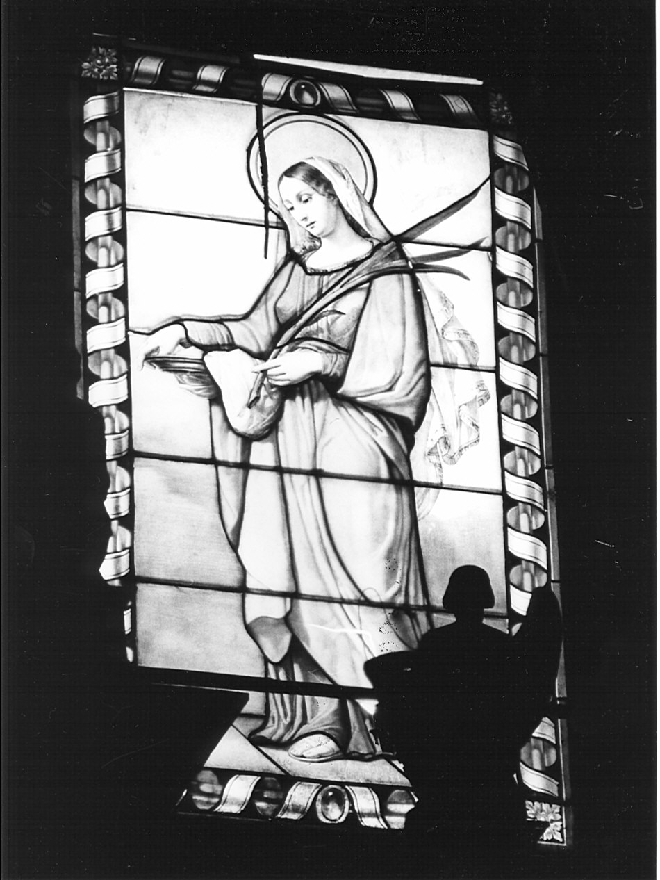 Sant'Agata (vetrata, opera isolata) di Bertini Giuseppe (bottega) (metà sec. XIX)