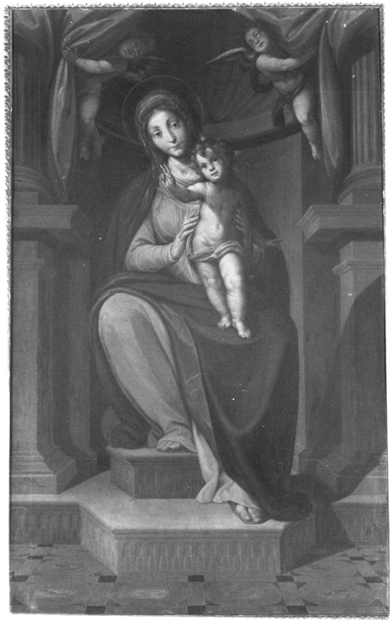 Madonna con Bambino (dipinto, opera isolata) di Della Rovere Giovanni Mauro detto Fiammenghino (attribuito) (inizio sec. XVII)