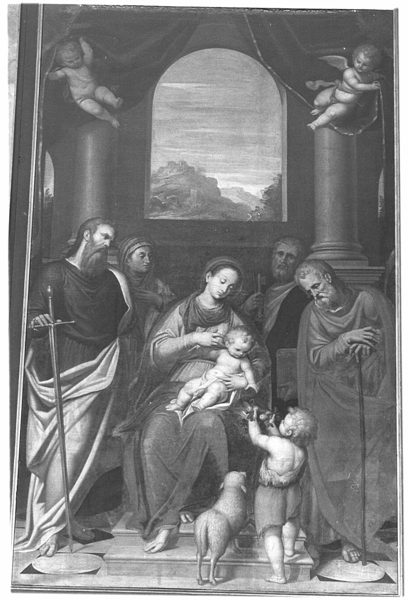 Madonna con Bambino e Santi (dipinto, opera isolata) di Peterzano Simone (fine sec. XVI)