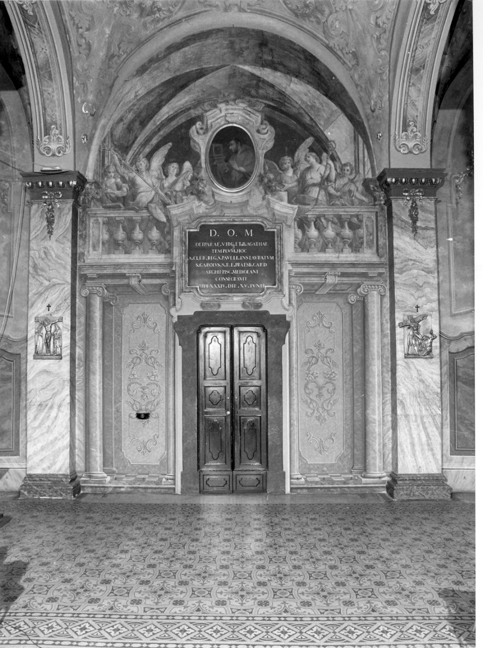 quadratura architettonica (decorazione pittorica, elemento d'insieme) di Riccardi Carlo, Riccardi Gian Battista (sec. XVIII)