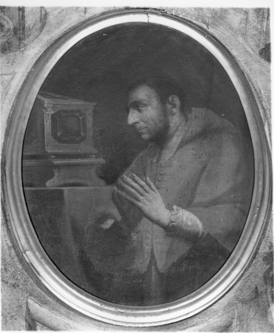San Carlo Borromeo in meditazione (dipinto, elemento d'insieme) di Cucchi Giovanni Antonio (sec. XVIII)