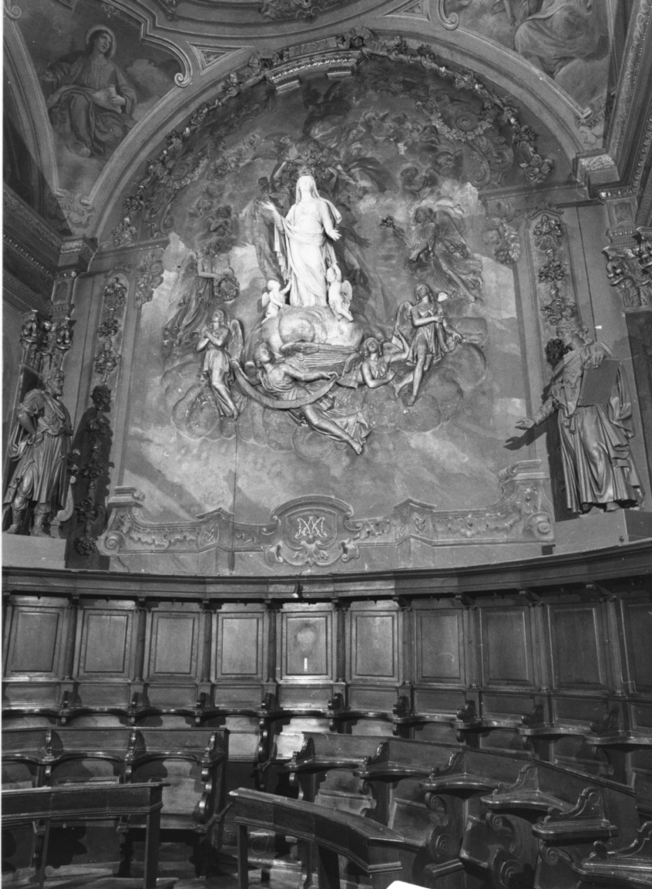 motivi decorativi architettonici/ angeli (decorazione plastico-pittorica, opera isolata) - bottega lombarda (seconda metà sec. XIX)