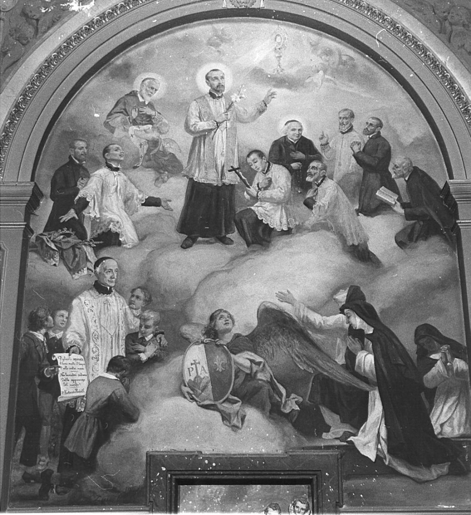 Gloria della Famiglia Barnabita (dipinto, opera isolata) di Morgari Luigi (sec. XX)