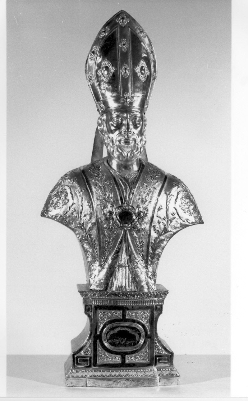 Sant'Ambrogio (reliquiario - a busto, opera isolata) - bottega lombarda (fine sec. XIX)