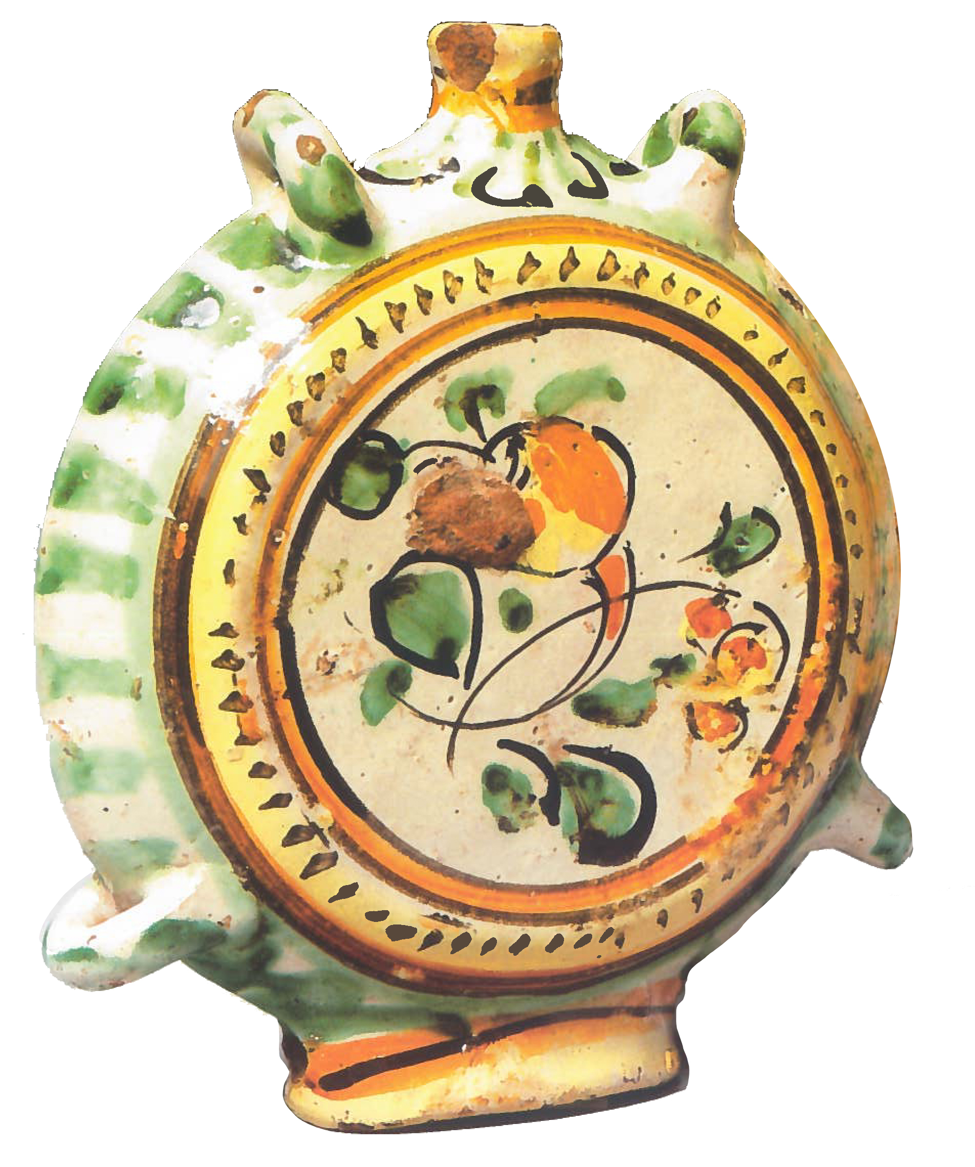 borraccia - da caccia - manifattura arianese (XIX)