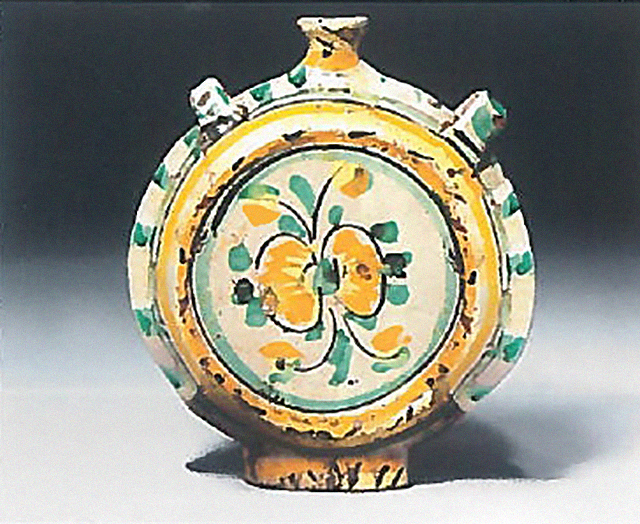 borraccia - da caccia - manifattura arianese (XIX)