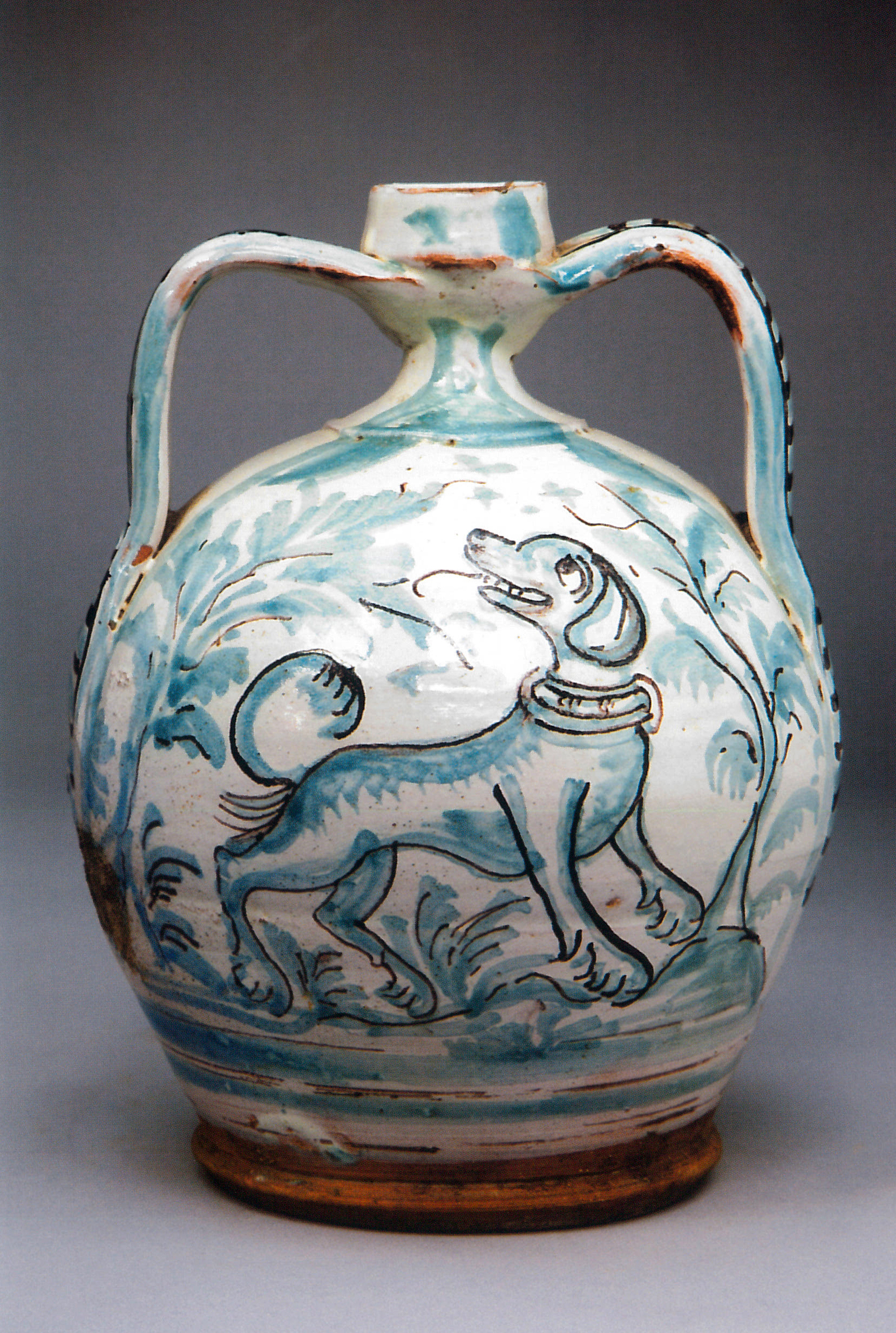 figura del cane (orcio - biansato) - manifattura cerretese (XVIII)