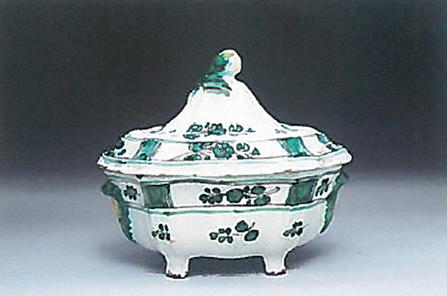 grafismi floreali (zuppiera) - manifattura cerretese (XVIII)