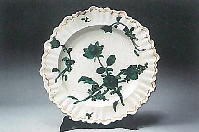 gruppo di fiori (piatto) - manifattura cerretese (seconda metà XVIII)