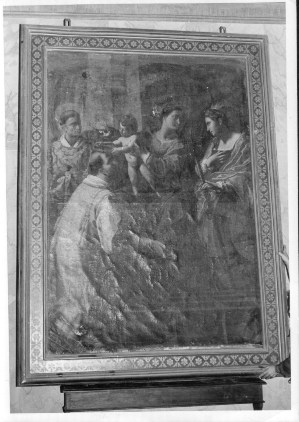 Madonna con Bambino e San Lorenzo, Madonna con Bambino e Santi (dipinto, opera isolata) di Polinori Andrea (attribuito) (prima metà sec. XVII)