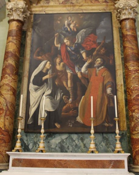 Madonna in gloria tra Santi martiri (dipinto, opera isolata) di De Matteis Domenico (attribuito) (sec. XVII)