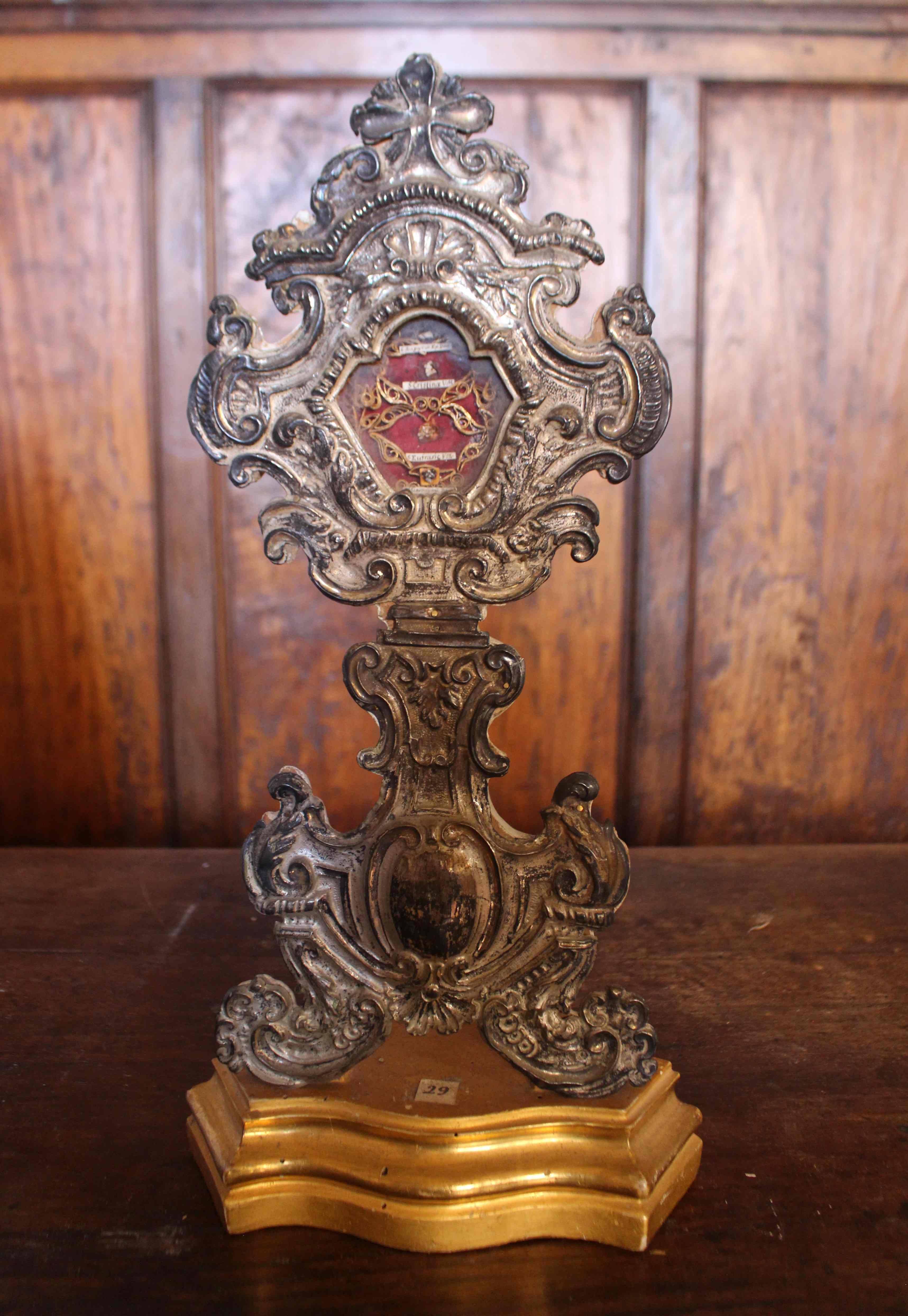 reliquiario-ostensorio, coppia - bottega umbra (sec. XVIII)