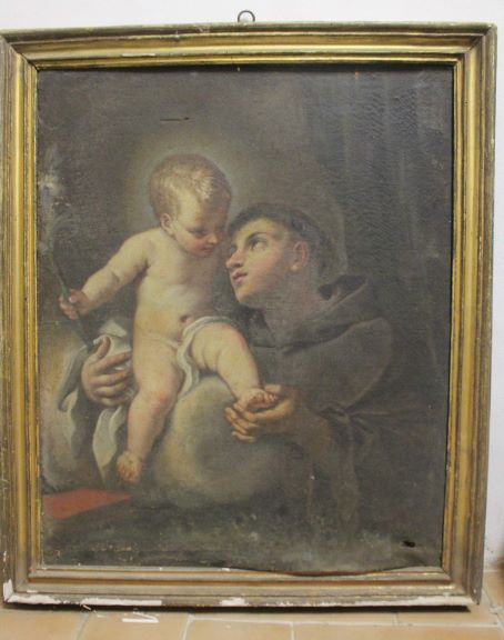 Sant'Antonio da Padova con Gesù bambino (dipinto, opera isolata) - ambito umbro (sec. XVII)