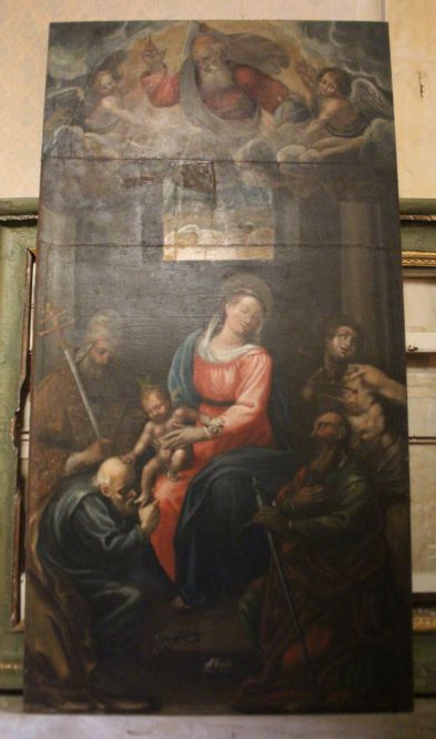 Madonna con Bambino e Santi (dipinto, opera isolata) - ambito Italia centrale (sec. XVII)