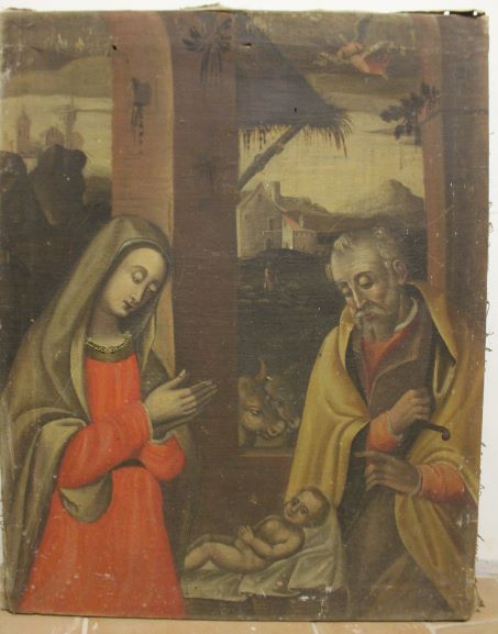 natività di Gesù (dipinto, opera isolata) - ambito umbro (sec. XVII)