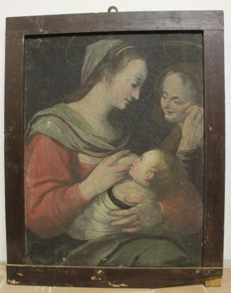 Madonna con Bambino e Sant'Anna (dipinto, opera isolata) - ambito umbro (sec. XVII)