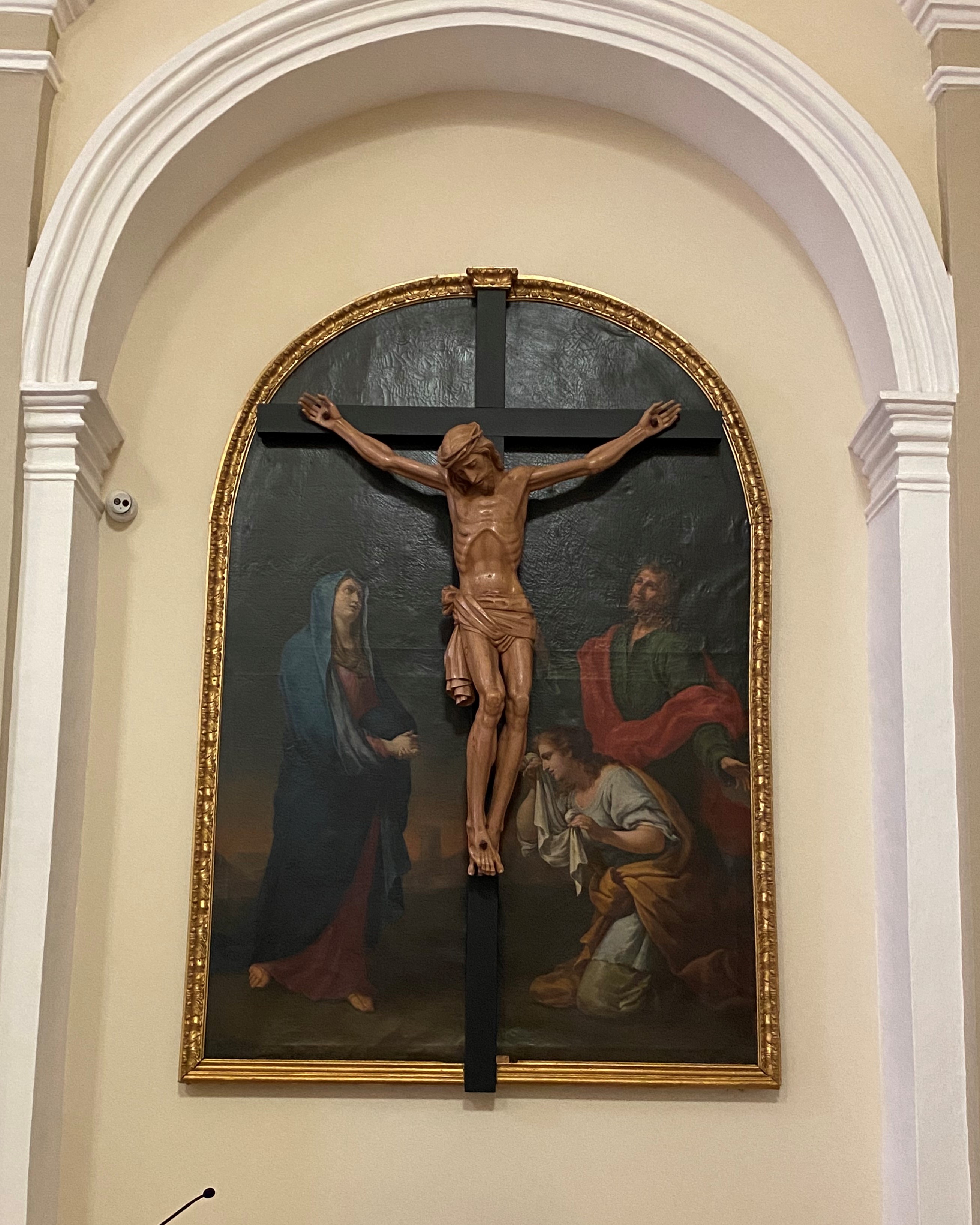 crocifissione di Cristo con la Madonna e santi (dipinto, elemento d'insieme) di Pentini Domenico (sec. XVII)