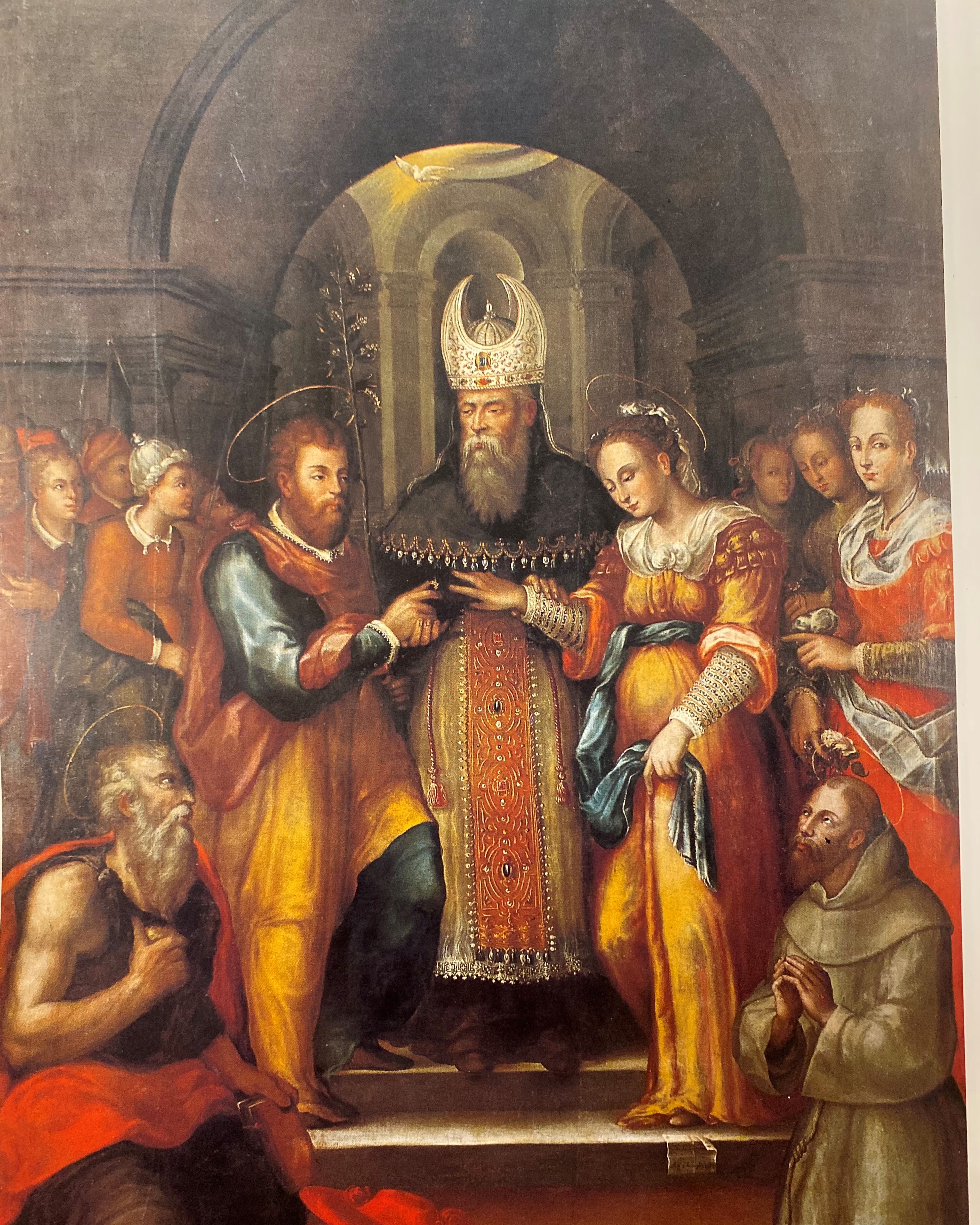 Sposalizio di Maria Vergine (dipinto, opera isolata) di Oddi Fortunato (attribuito) - ambito umbro (sec. XVI)