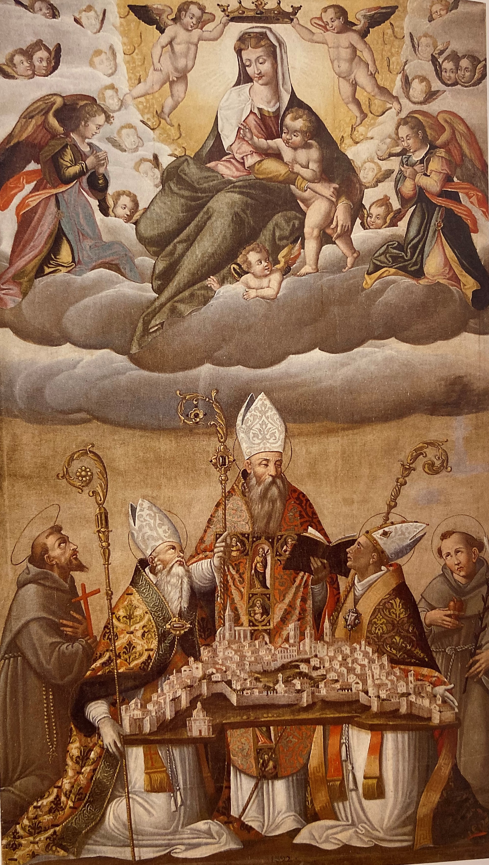 Madonna con Bambino e Santi (dipinto, opera isolata) di Sensini Pietro Paolo - ambito umbro (fine/ fine sec. XVI)