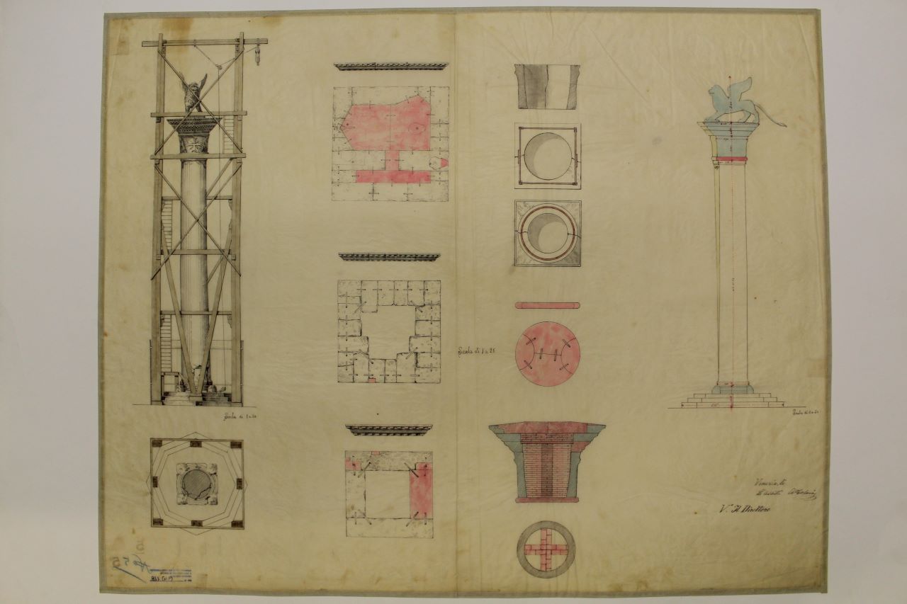 Piazzetta San Marco (disegno architettonico) di Tosoni Antonio (fine XIX)
