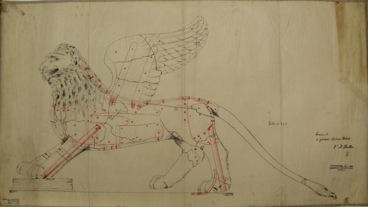 Piazzetta San Marco (disegno architettonico) di Tosoni Antonio (fine XIX)