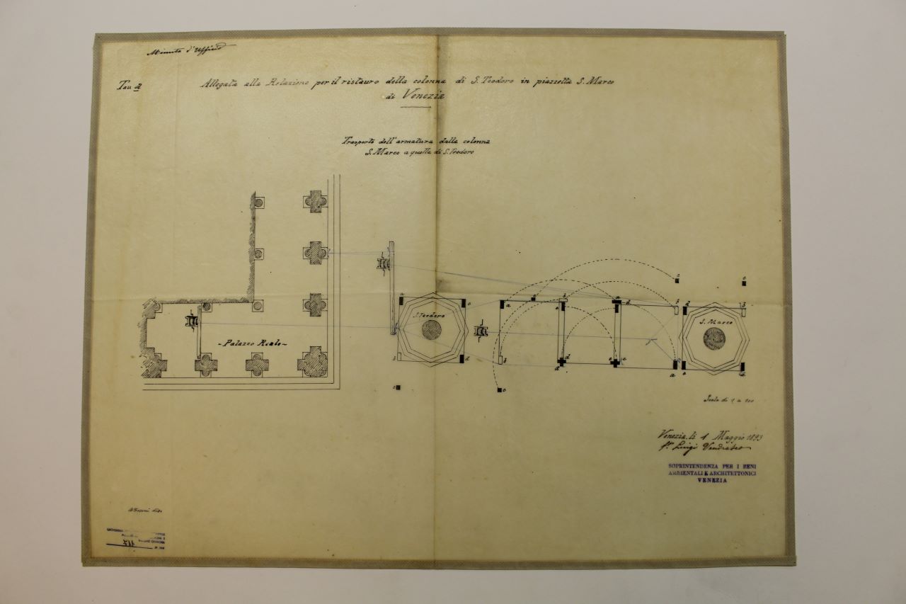 Piazzetta San Marco (disegno architettonico) di Tosoni Antonio, Vendrasco Luigi (fine XIX)