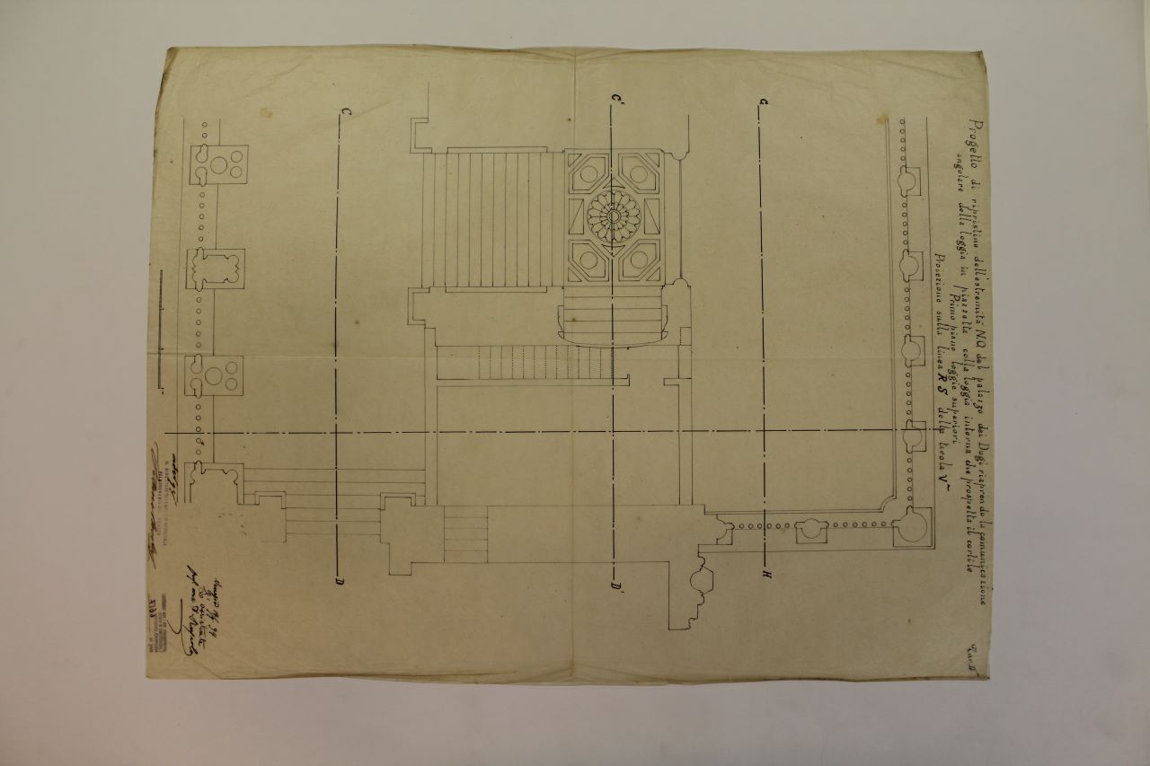 Palazzo Ducale (disegno architettonico) di Berchet Federico, Rupolo Domenico (fine XIX)