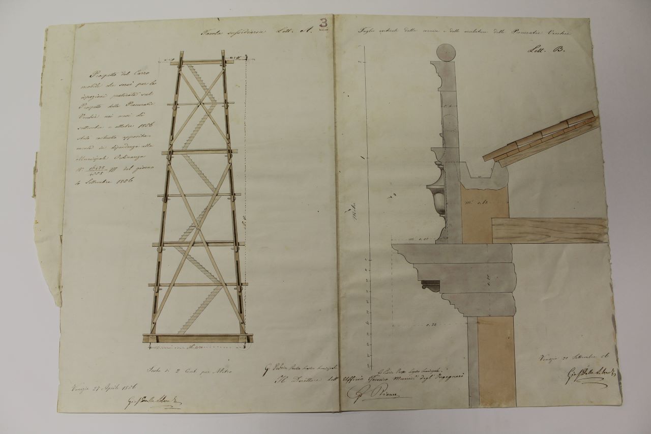 Procuratie Vecchie (disegno architettonico) di Bianco Giuseppe (metà XIX)