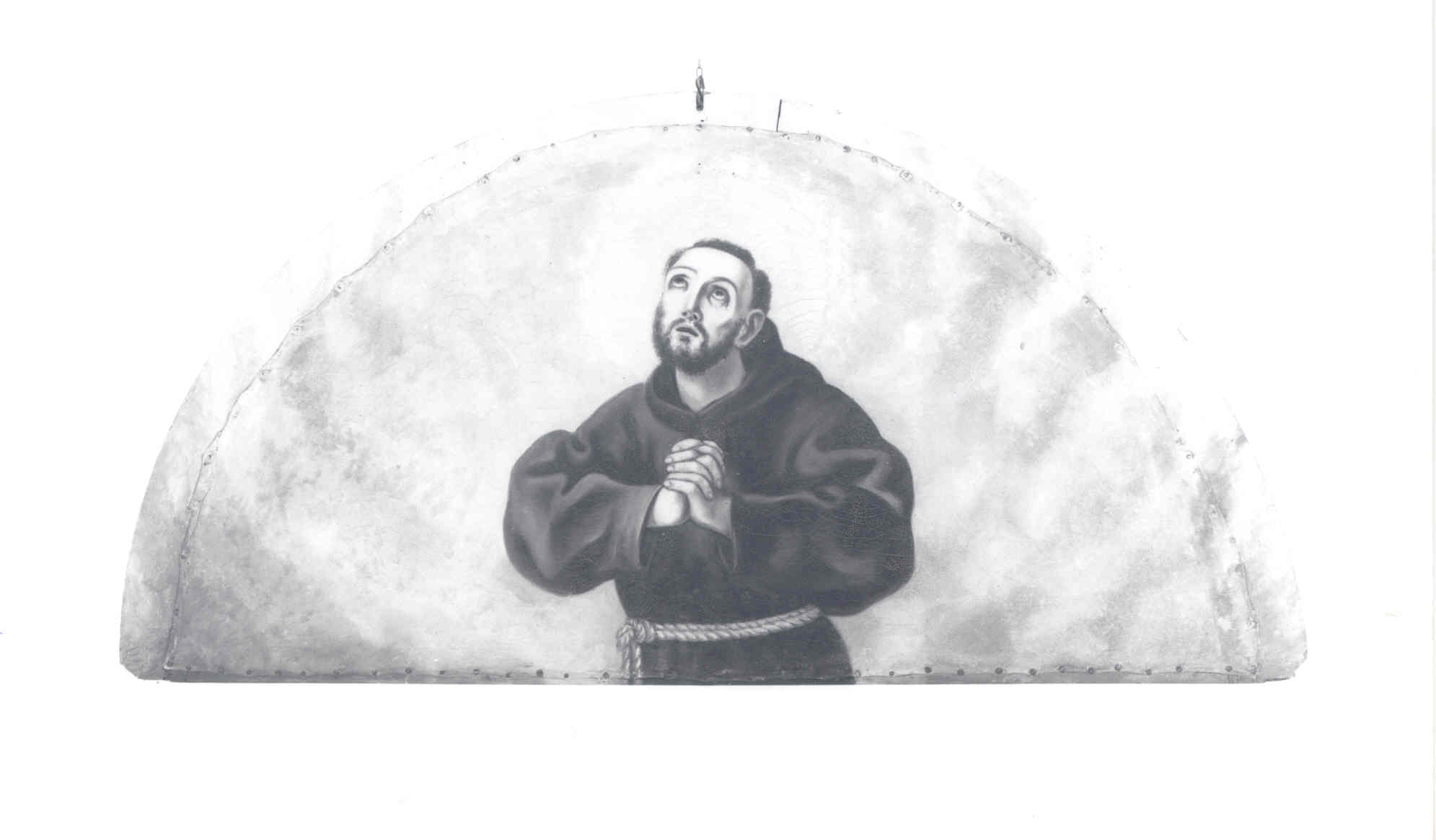 Francesco d'Assisi in preghiera (dipinto, opera isolata) di Benzoni Pierina (attribuito) (XX)