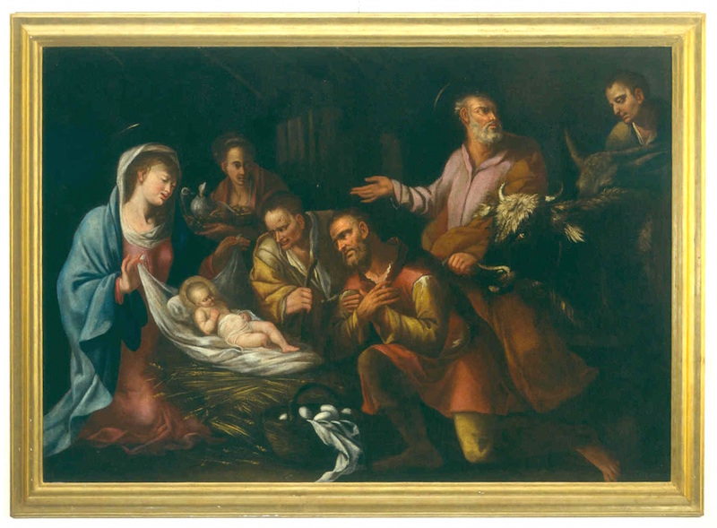 Adorazione dei Pastori con animali (dipinto, opera isolata) di Roos Jan (attribuito) (prima metà XVII)