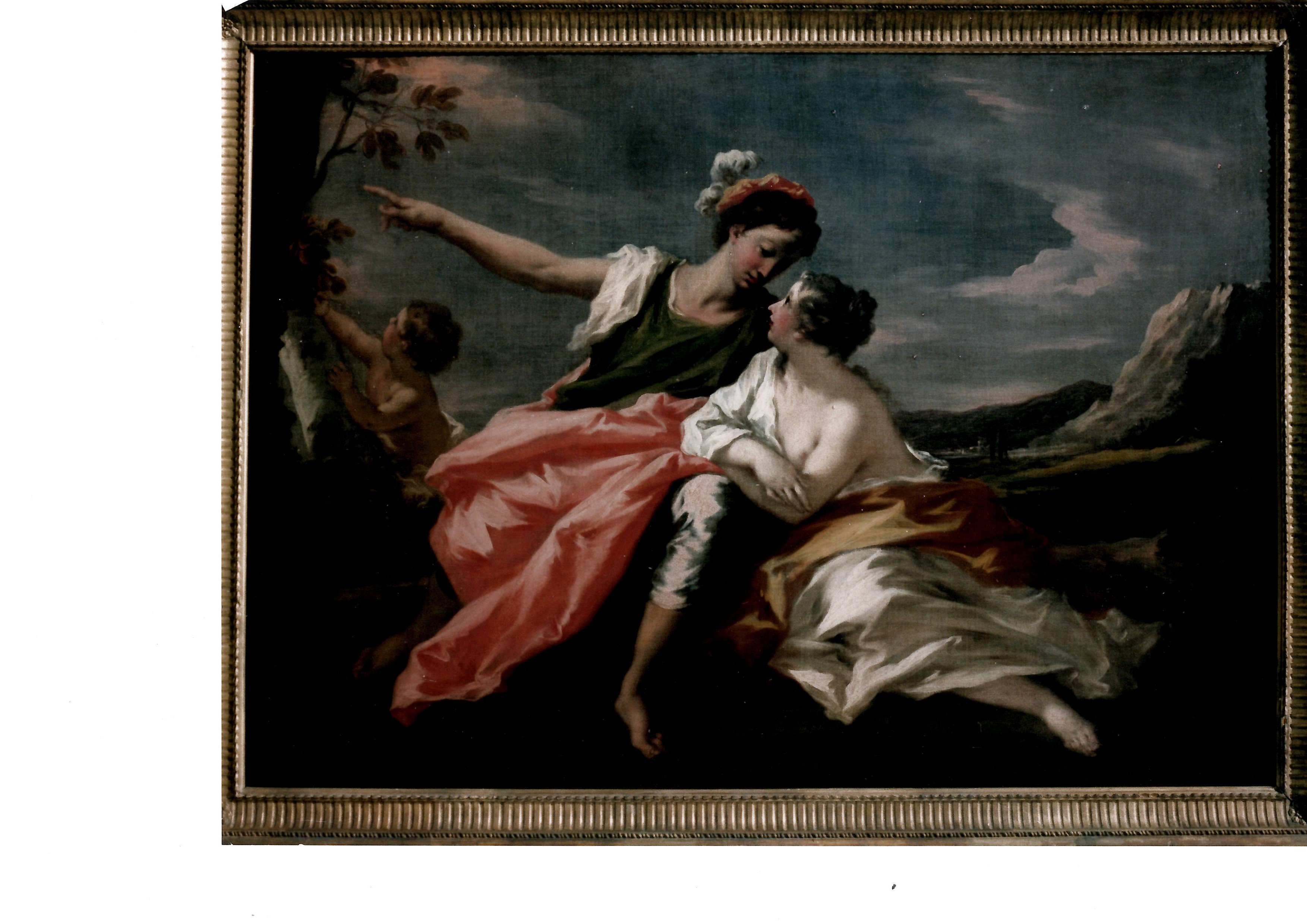 Angelica e Medoro (dipinto, pendant) di Pellegrini Giovanni Antonio (secc. XVII/ XVIII)