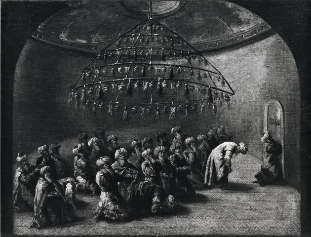 preghiera all'interno di una moschea (dipinto, pendant) di Guardi Giovanni Antonio (sec. XVIII)