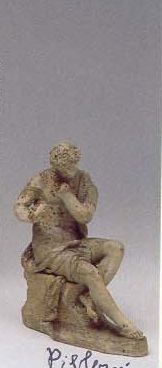 suonatore di piffero (scultura, elemento d'insieme) di Tagliolini Filippo (attribuito) (sec. XVIII)