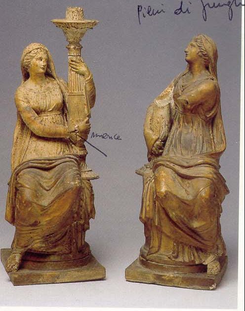 figure femminili portacandele (scultura) di Tagliolini Filippo (attribuito) (sec. XVIII)