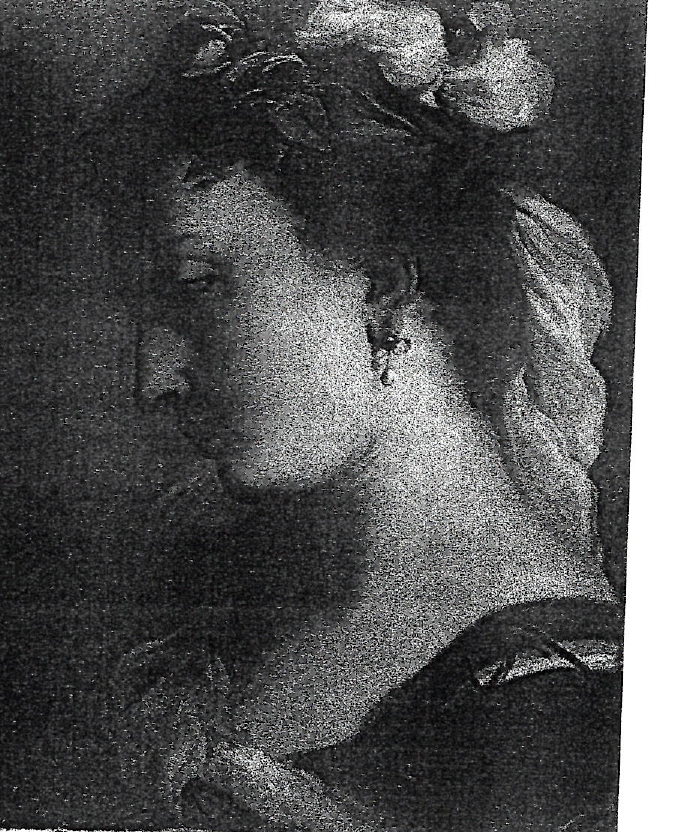 testa di fanciulla con una rosa tra i capelli (dipinto, opera isolata) di Gandolfi Gaetano (sec. XVIII)