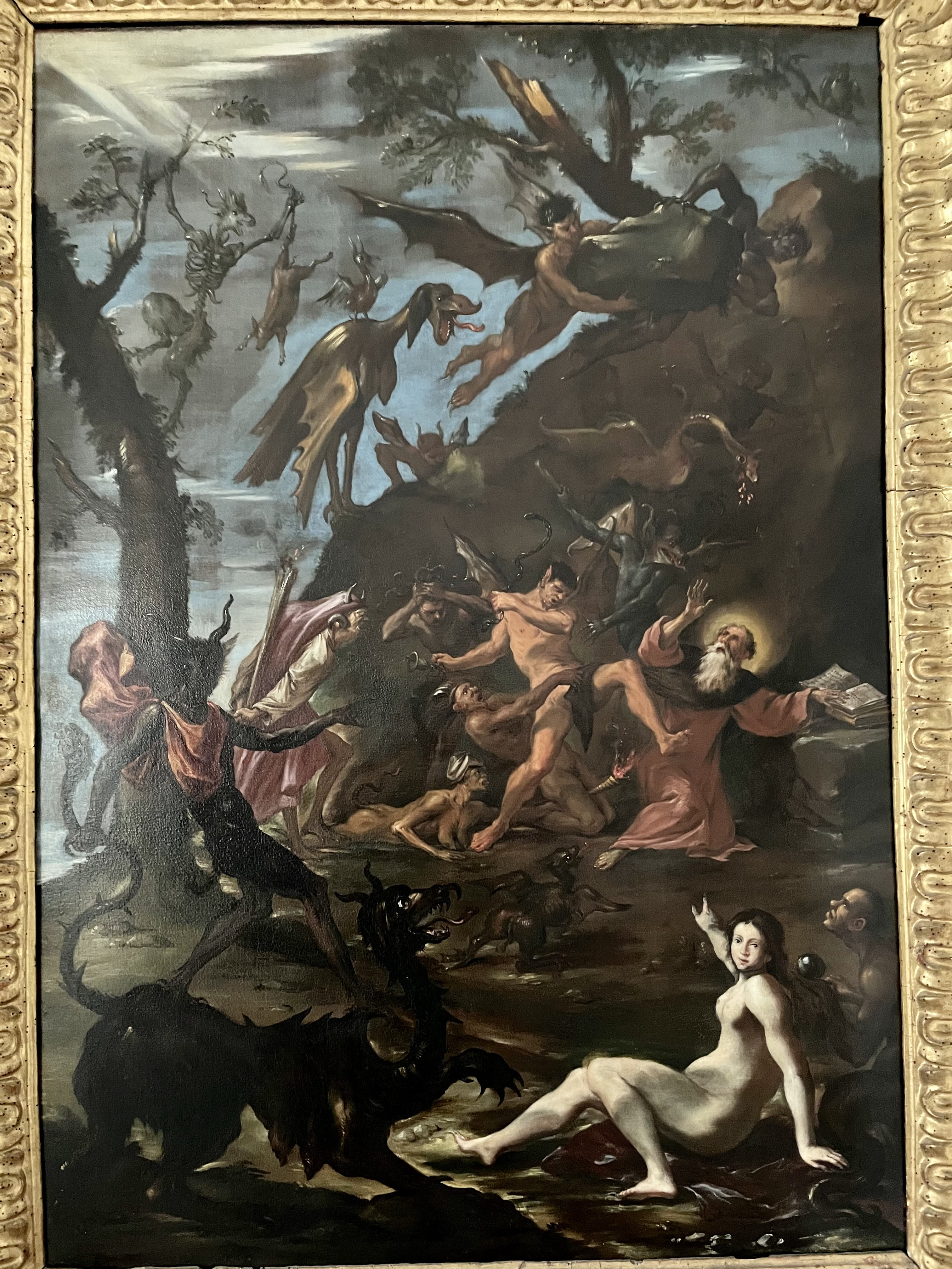 le tentazioni di Sant'Antonio abate (dipinto, opera isolata) di Mitelli Giuseppe Maria (sec. XVII)