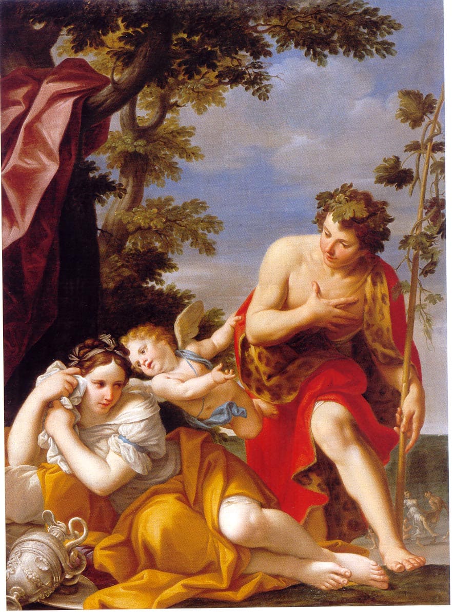 Bacco e Arianna (dipinto, opera isolata) di Franceschini Marcantonio (sec. XVII)