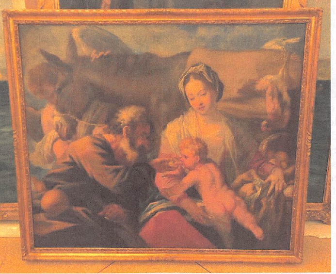 riposo durante la fuga in Egitto (dipinto, opera isolata) di Lonardi Giuseppe detto Zangara (sec. XVII)