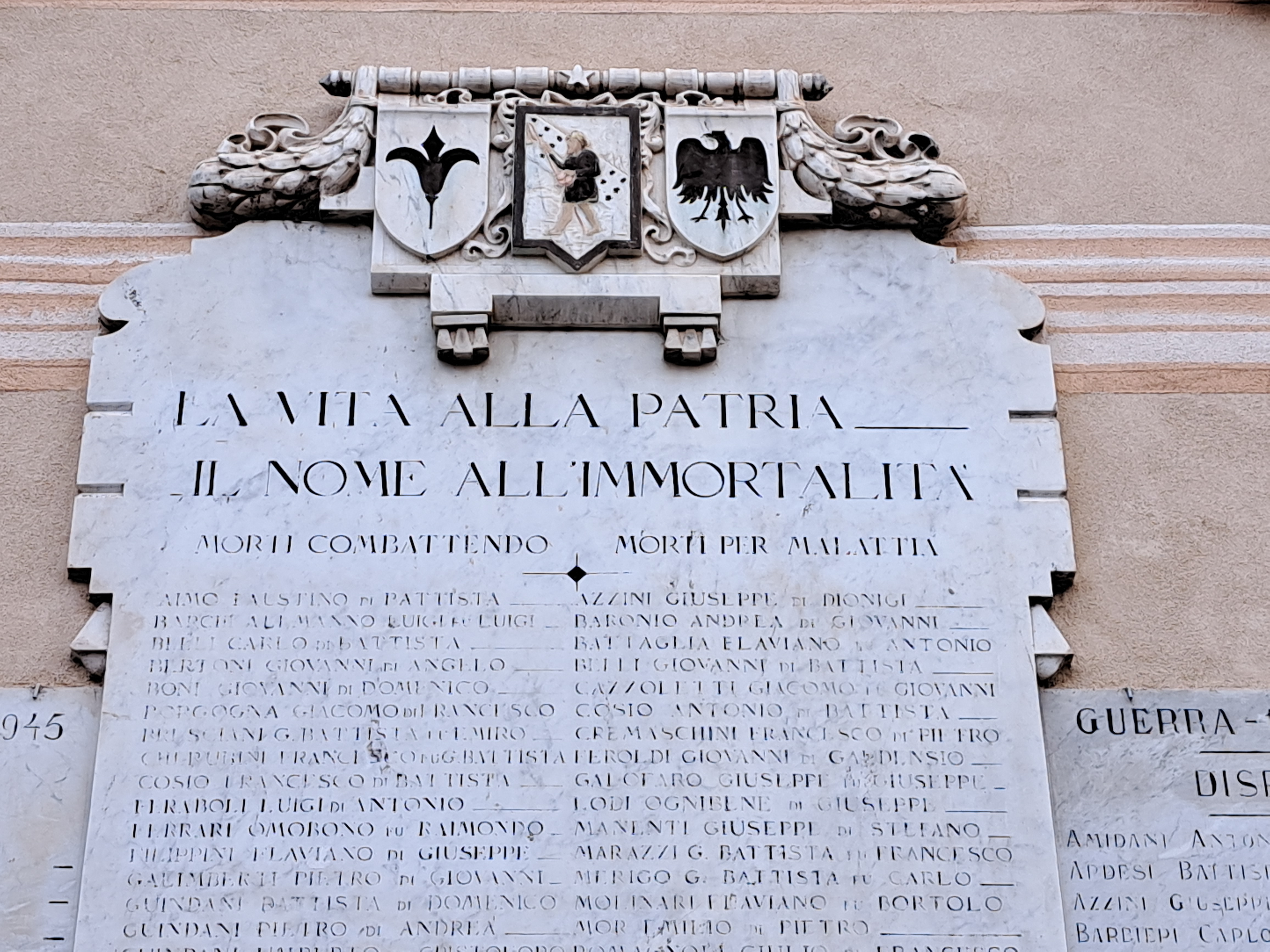 Soggetto assente (monumento ai caduti - a lapide, opera isolata) - ambito bresciano (primo quarto, seconda metà XX, XX)