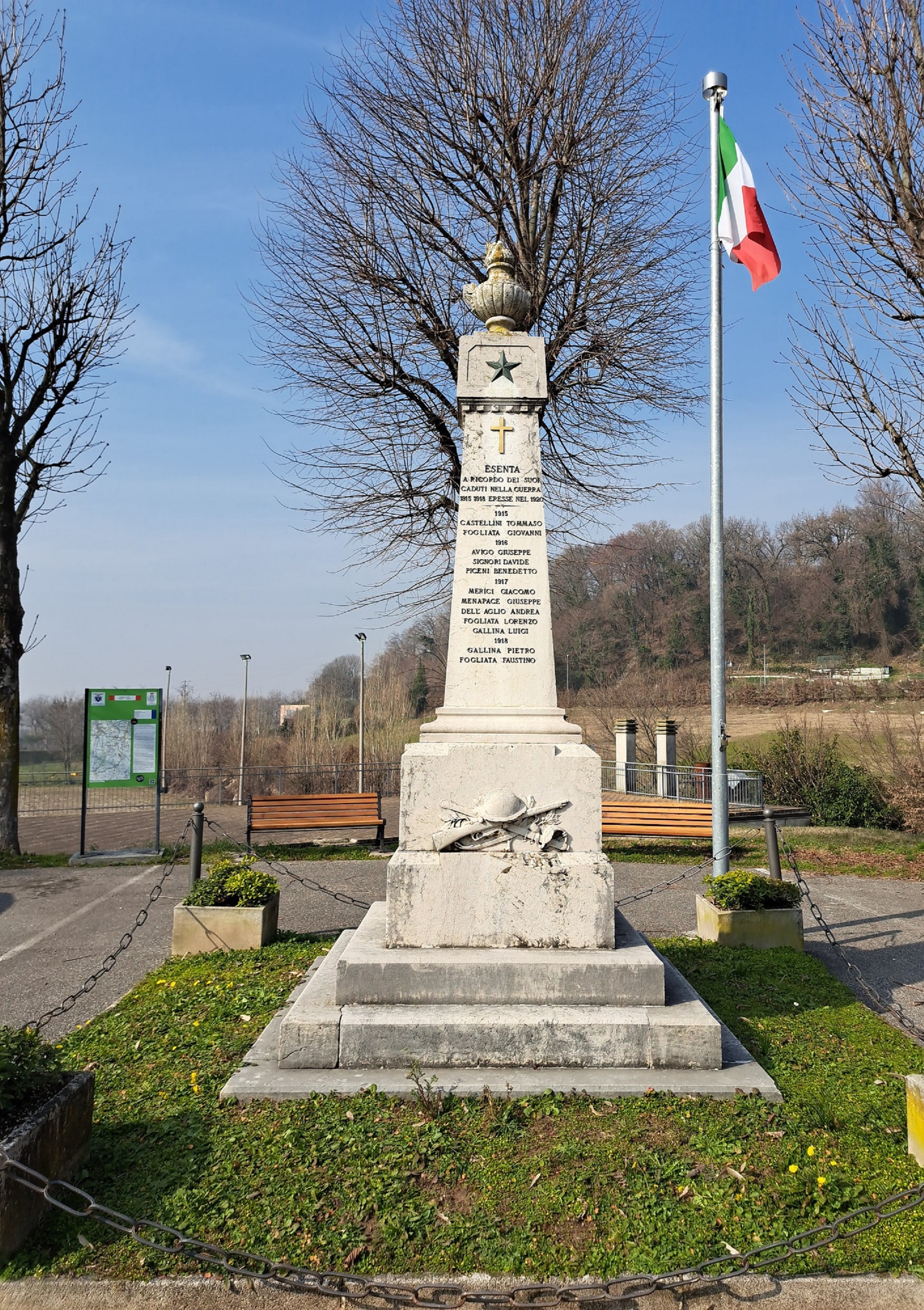 Fiamma del Sacrificio-del Ricordo, Stella d'Italia, Croce di Cristo, Tropaion (monumento ai caduti - ad obelisco, opera isolata) - ambito bresciano (primo quarto, seconda metà, seconda metà XX, XX, XX)