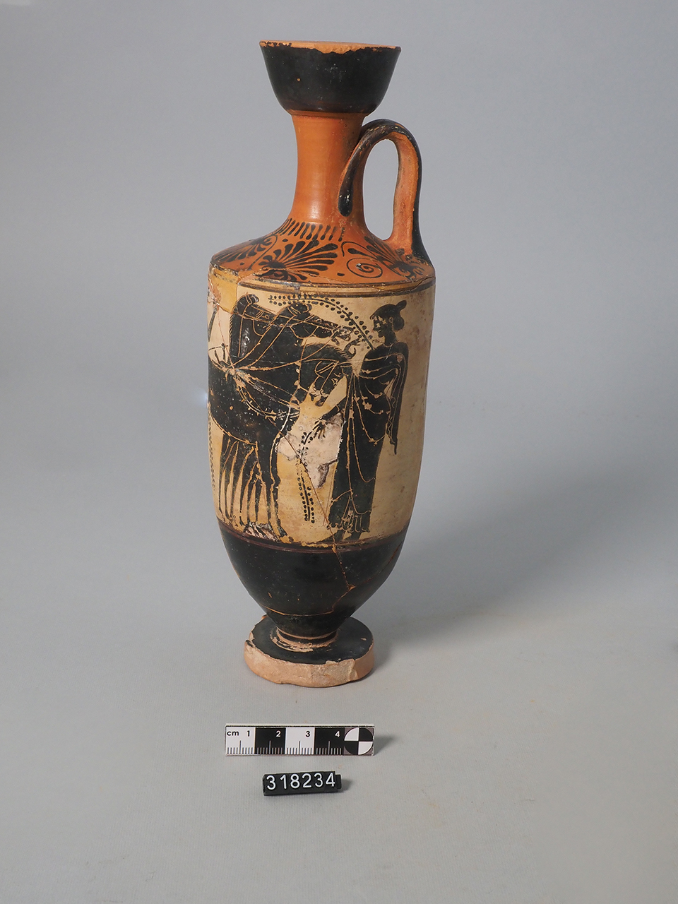 Atena ed Eracle sulla quadriga (lekithos) di pittore di Teseo (attribuito) (inizio V a.C)