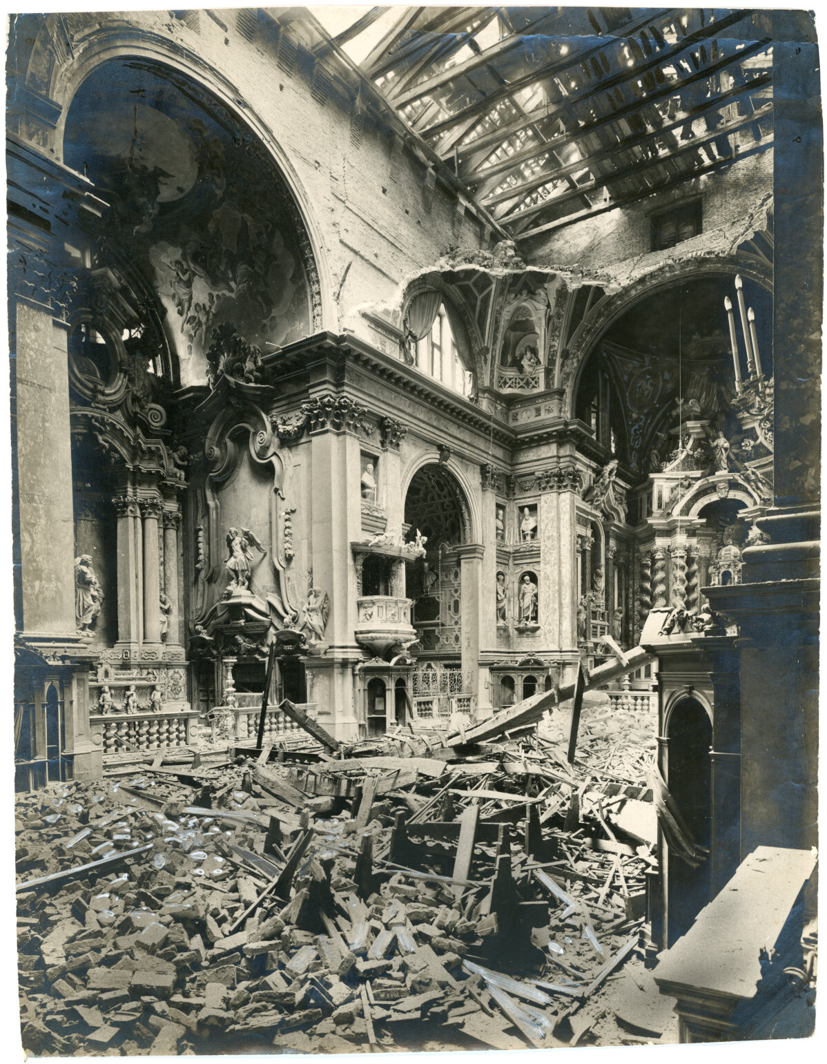 Guerra mondiale 1914-1918 - Danni di guerra (positivo) di Filippi, Tomaso (attribuito) (XX)