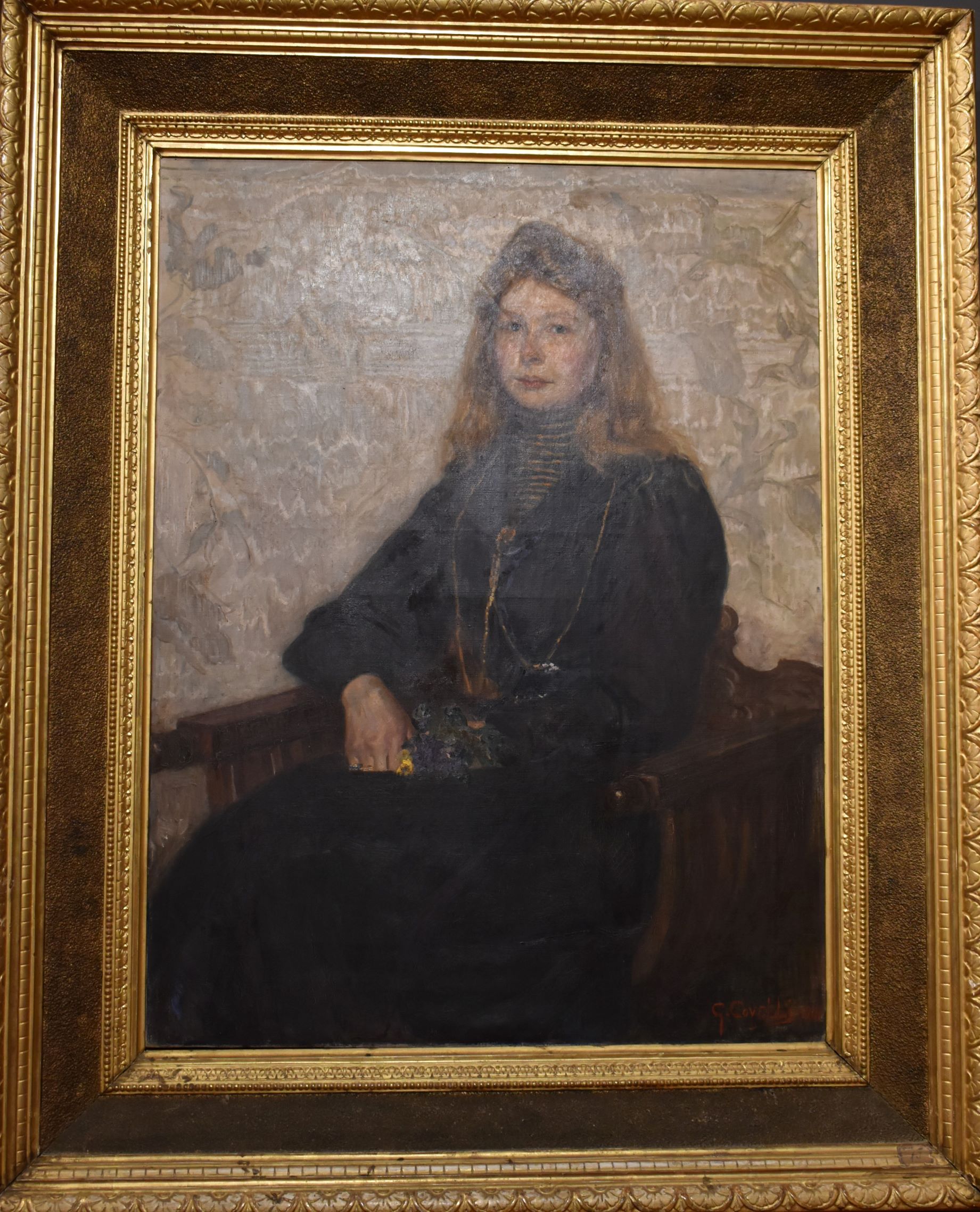 Ritratto di signorina inglese, Ritratto di donna (dipinto, opera isolata) di Covelli Gaele (inizio sec. XX)
