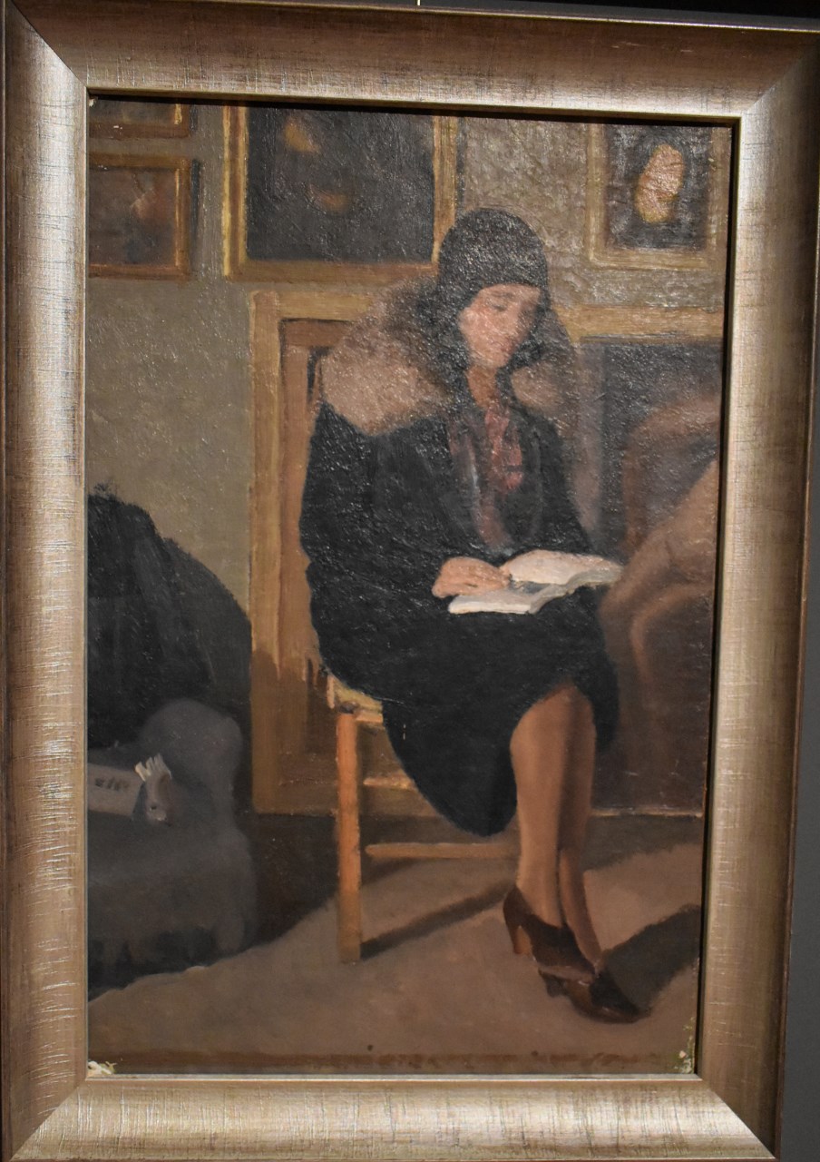 Donna che legge, ritratto di donna (dipinto, opera isolata) di Barillà Pietro (prima metà XX)