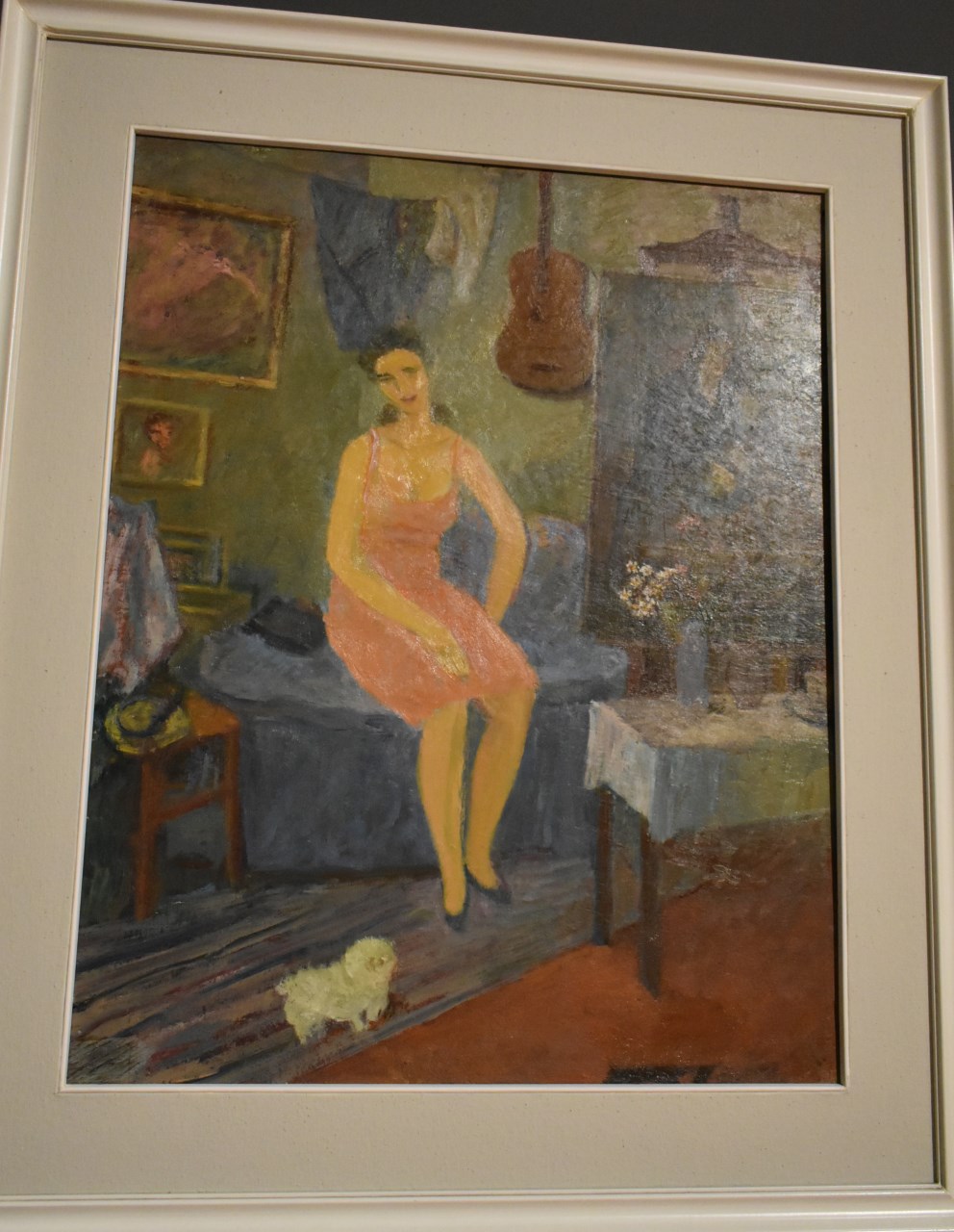 Donna nello studio, interno con figura femminile (dipinto, opera isolata) di Barillà Pietro (secondo quarto XX)