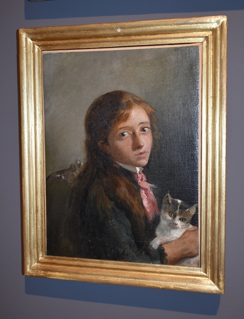 La figlia Carolina, ritratto di donna (dipinto, opera isolata) di Cefaly Andrea (sec. XIX)