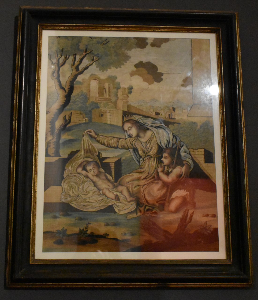 Madonna del Diadema blu, Madonna del Velo, Madonna con Bambino e San Giovannino (arazzo, opera isolata) - manifattura Italia meridionale (XVIII)