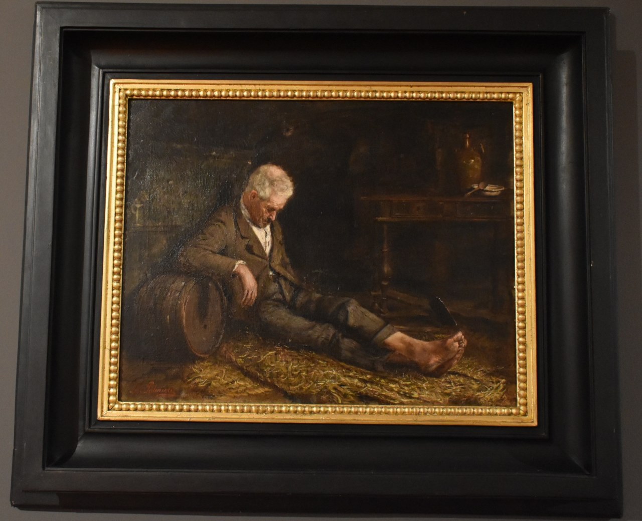 Il riposo, Interno con figura maschile (dipinto, opera isolata) di Palmieri Antonio (ultimo quarto XIX)