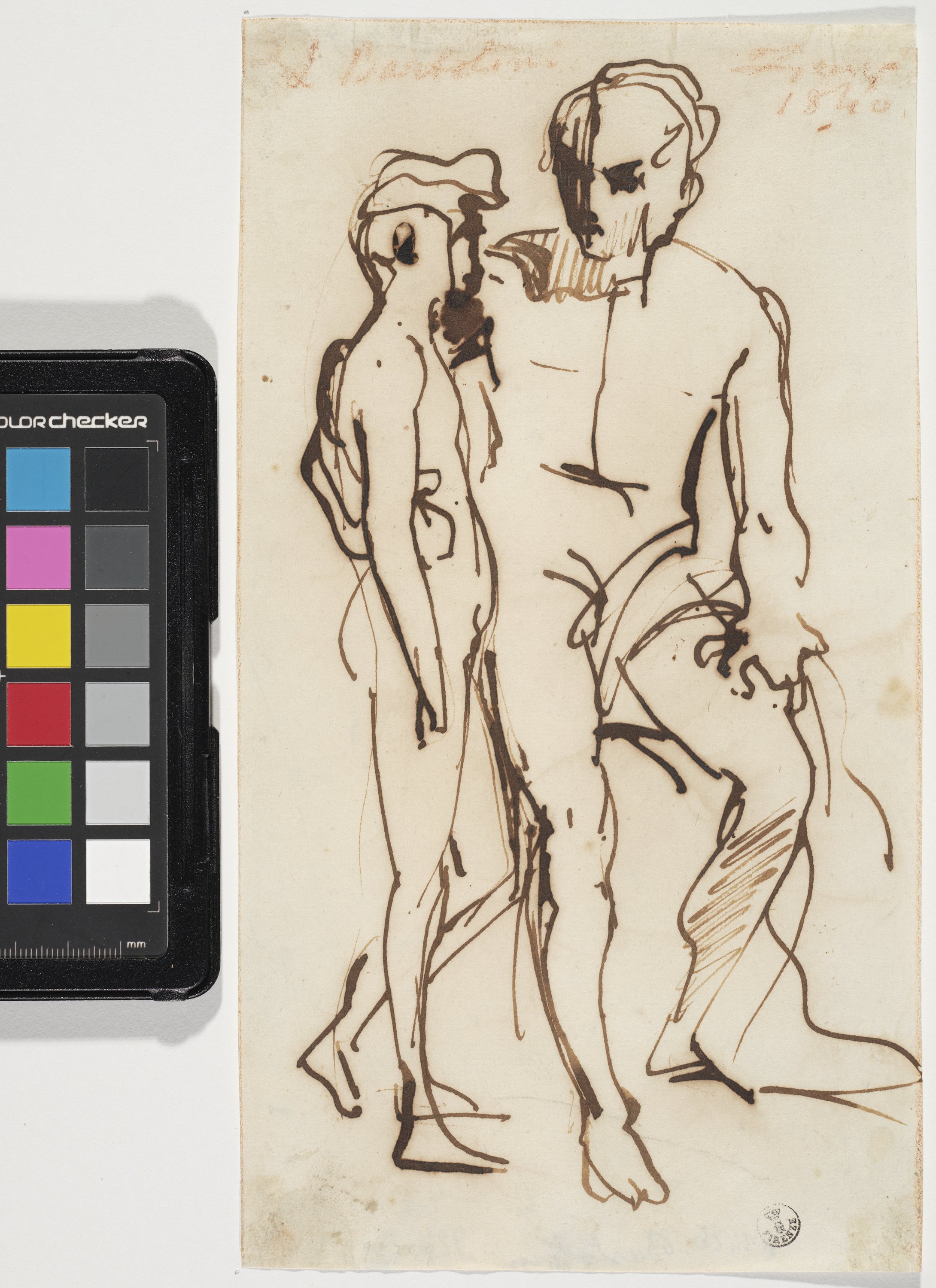 Studio di composizione per la parte centrale del monumento (disegno) di Bartolini Lorenzo (XIX)