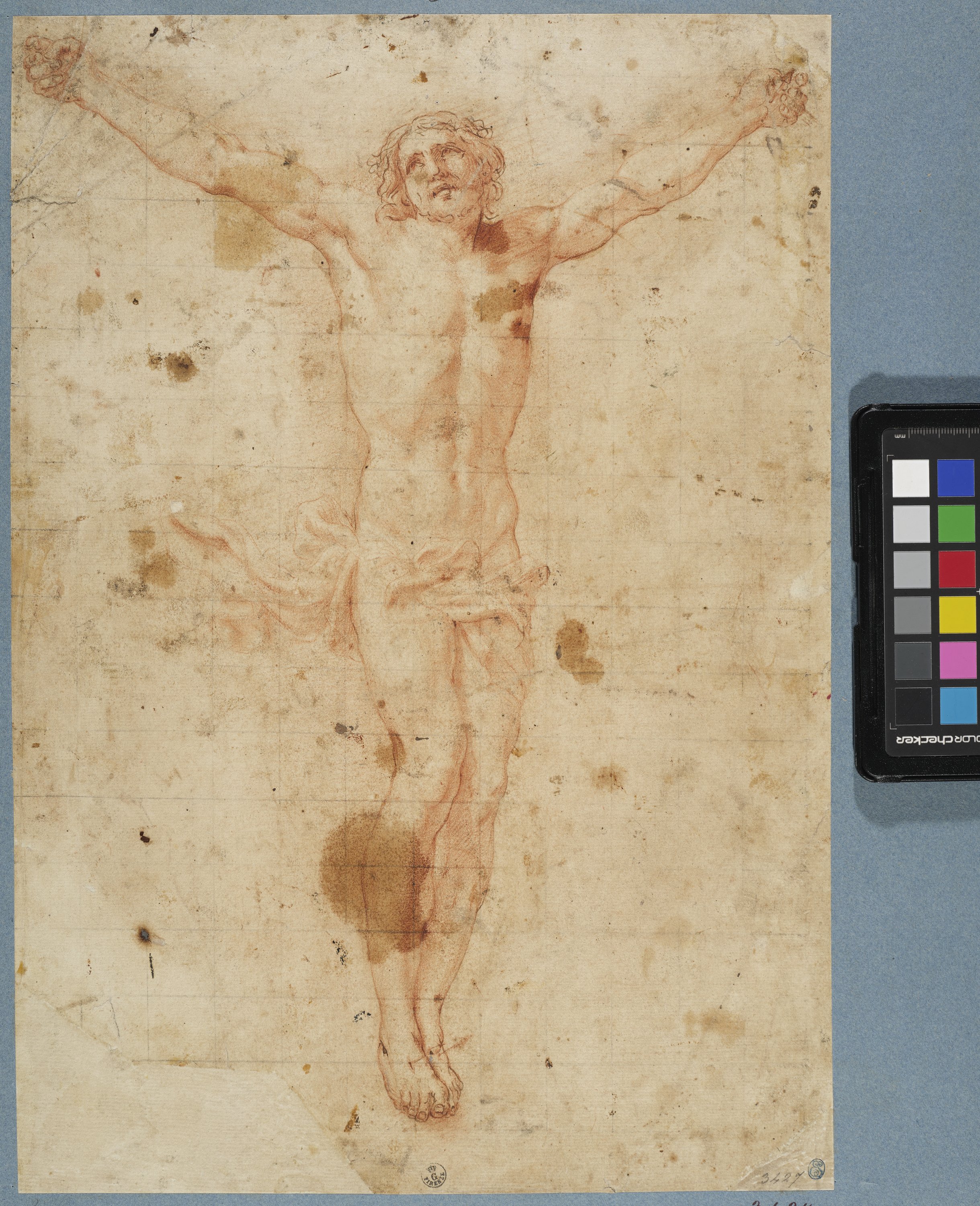 Cristo crocifisso (disegno) di Algardi Alessandro (metà XVII)